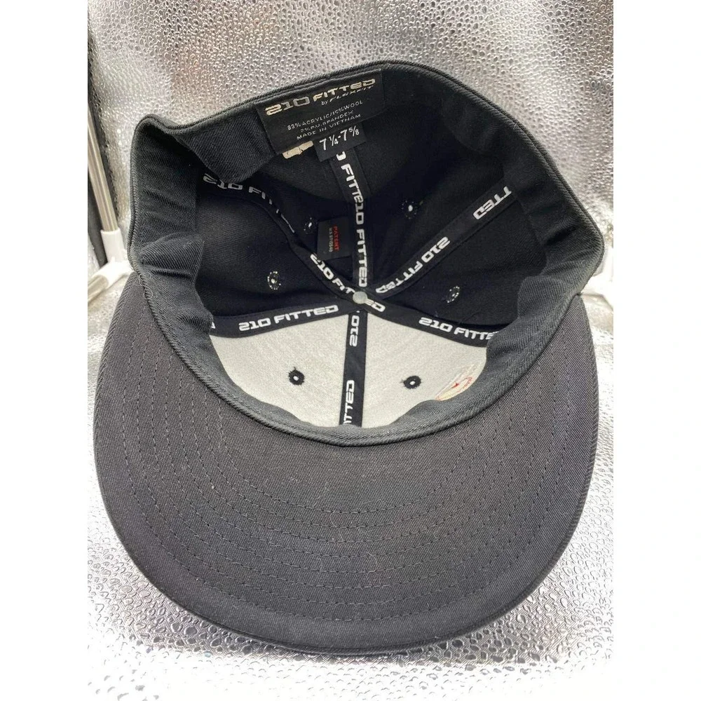 5/3 Fishing Hook No Excuses 210 Fitted by Flexfit Hat Mens 7 1/4 7 5/8 Black Cap